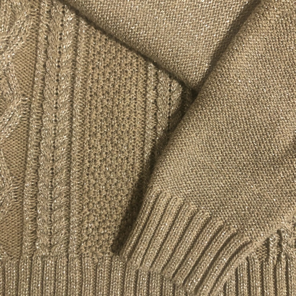 Tan shimmery cowl neck sweater by Belldini - Picture 3 of 7